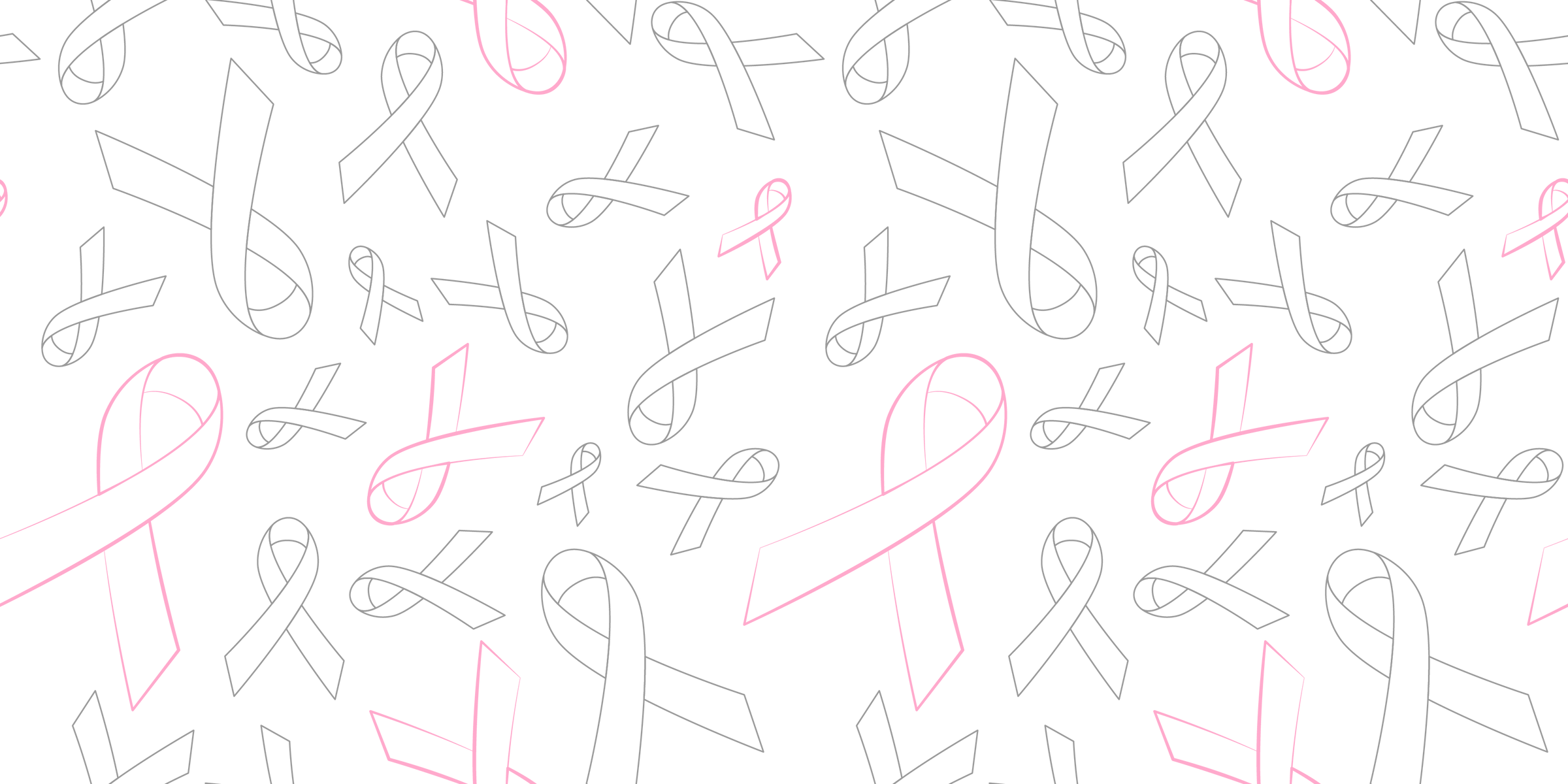Breast cancer awareness day pink ribbon seamless pattern